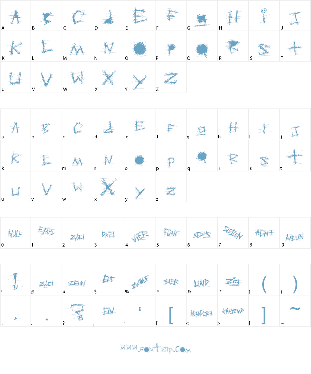 Aggressive Angry Baby Killer Font Character